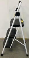 SocTone 3-Step Folding Step Ladder, Steel Frame, 500 lb Capacity, Non-Slip Wide Steps - 3