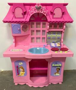 Disney Princess Toy Kitchen Playset With Sink, Stovetop, Oven, And Cabinets
