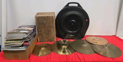 5 Drum Cymbals With Zildjian Cymbal Safe Case, Including Zildjian ZBT And Paiste Alpha