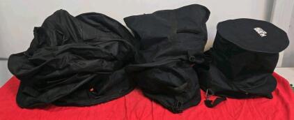 Hybrid Cases Soft Drum Bags Set &ndash; Black, Multiple Sizes, Padded With Handles And Straps