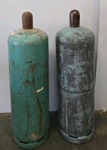 Large Industrial Steel Gas Cylinders, ~100 lb Capacity, Handwheel Valve, 48"x12"