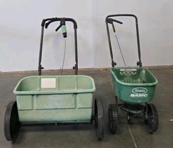 Scotts Broadcast And Drop Spreaders, Basic And Large Capacities, Poly Hopper, Rate Control, Used
