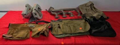 Vintage Carpenter Tool Belts, DeWalt Tool Bag, Corded Circular Saw, Exhaust Manifold