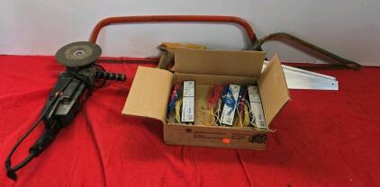 Sears Craftsman 7" Angle Grinder, 10 GE UltraMax T8 Ballasts, 4 Saws, Extra Blades