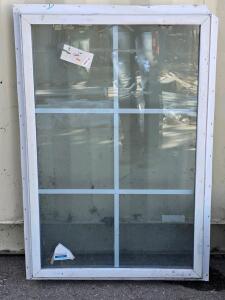 Pinnacle Plus Double-Pane Fixed Vinyl Window, 36"x54", 4-lite Grid, White Frame