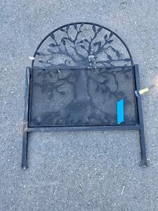 Decorative Metal Fireplace Screen Tree of Life Design, Black, Fits Up to 32" Wide Fireplace