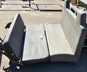 Golf Cart Rear Bench Seat Assembly, Folding Feature, Dark Gray Vinyl, Compatible with Standard Models