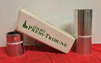 Idaho Press-Tribune Newspaper Box With Mounting Bracket, Gibraltar 7"x50'/14"x25' Aluminum Flashing