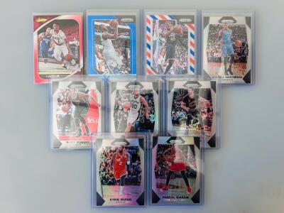 2017-2019 Panini Prizm & Absolute Memorabilia NBA Card Lot, Parallels, #/199, 9 Players