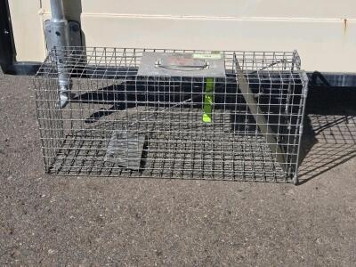 Miller Manufacturing LT4 Single-Door Live Animal Trap, 32.125" x 10.325" x 12.75", Galvanized Steel