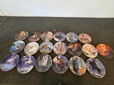 Elvis Presley Limited Edition & Wildlife/Western Porcelain Collector Plates, Gold Trim, 8.5"