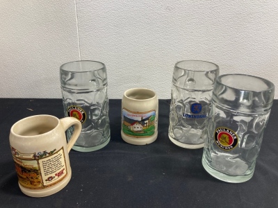 Box of Various Mugs & Glasses
