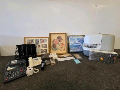 Vintage Office & Household Lot: Casio Printing Calculator(Tested), Holmes Humidifier(Tested), Framed Art, Tools