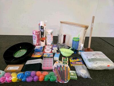 Bulk Lot 15+ Household, Art, Party, Cleaning, Bedding Supplies - Brands: LuxHome, Bazic, Reyma