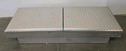 Aluminum Diamond Plate Dual-Lid Crossover Truck Tool Box, 70" x 20.25" x 9", 12.9 cu ft Storage
