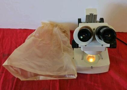Binocular Stereo Dissecting Microscope with 10x Eyepieces, Built-In Illumination, Dust Cover Included