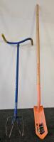 5-Piece Garden Tool Set: Razor-Back Shovel, Garden Giant Cultivator, Rake, Hay Fork, Leaf Rake - 2