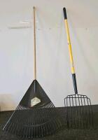 5-Piece Garden Tool Set: Razor-Back Shovel, Garden Giant Cultivator, Rake, Hay Fork, Leaf Rake - 4