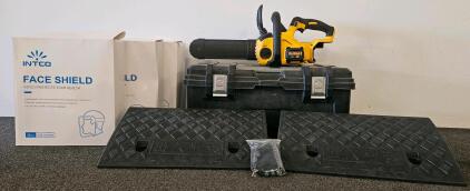 DEWALT DCCS620 20V MAX XR 12" Brushless Chainsaw, Face shields, and more