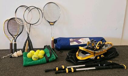 ALPTREK Snowshoes & Poles, Glacier&rsquo;s Edge Camp Pad, TR 555 Tennis Racquet, Badminton Set