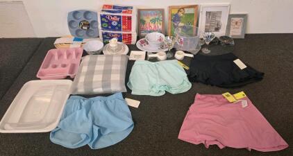 Large Home Goods & Clothing Lot &ndash; New Women's Athletic Shorts, Decor & Kitchenware Assortment