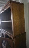 Classic Large Modular Oak Wall Unit, Cathedral Panel Doors, Glass Display, (conex 5) - 8