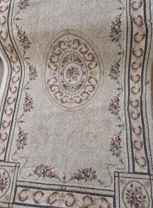 Traditional Aubusson-style Beige Floral Area Rugs Set, Machine-Made, Multiple Sizes