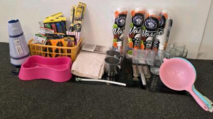 Mixed Lot Kitchenware, Hand Tools, Drinkware, Strainers, Lighters, 40+ Pieces, Reyma Cups