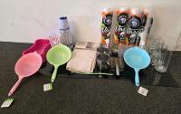 Mixed Lot Kitchenware, Hand Tools, Drinkware, Strainers, Lighters, 40+ Pieces, Reyma Cups - 3