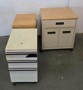 Used Office Filing Cabinet (Wood-Look, 2 Drawers, Marked 29)