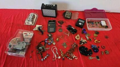 Large Estate Drawer Mixed Lot &ndash; Jewelry, Tools, Calculator, Video Games, Collectibles