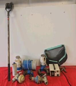 Pool Maintenance Kit with Net, Hoses, Chemicals, Cleaner Heads, and Champion Horseshoes