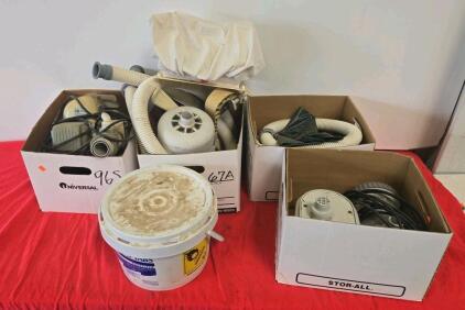 Intex 8110 & 8111 Pool Filter Pump Systems with Accessories and Chlorine Tablets