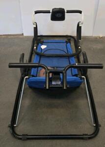 Abdominal Exercise Machine, Adjustable Headrest, Blue Frame, 8 lb Medicine Ball, Padded Handles