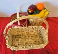 Assorted Household Lot &ndash; Elite 6-Cup Rice Cooker, Mugs, Plates, Baskets, Map, Caps - 7