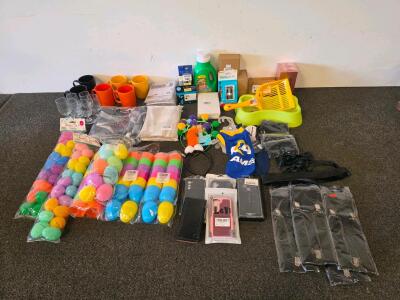 Mixed Lot &ndash; Epson/HP Cartridges, Mugs, Glasses, Pet Supplies, Easter Eggs, Phone Cases, bowls ties, garders, and suspenders