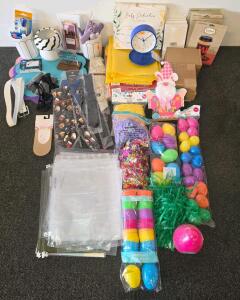 Bulk Mixed Lot Office, Craft & Easter Supplies, Clock, Organizers, Decor, Certificates