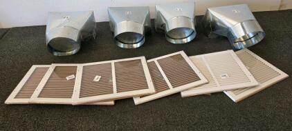 Steel Supply Air Grilles & Duct Boots, White Finish, New (Conex 4)