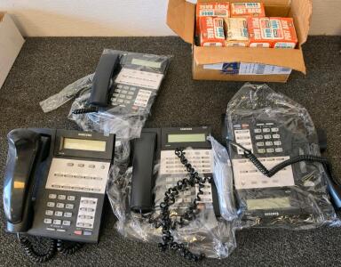 Samsung DS-5014D Digital Office Phones & Simpson AB44 4x4 Post Bases - Lot of Phones, Bases
