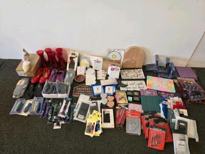 Bulk Lot of Assorted Items: Tools, Electronics, Footwear, and Home Goods, Assorted Fake jewelry