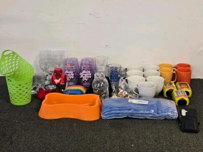 Bulk Lot of Drinkware, Mugs, Household Items, and Toys