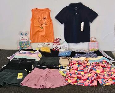 Cat & Jack All in Motion Youth Apparel Lot S (6/7), Shirts Shorts Skorts, Tags, Mixed Decor