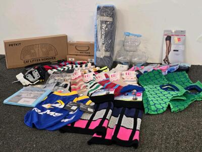Bulk Lot: PETKIT Accessories, Venustas Yoga Mat, Socks, Dog Costumes, Auto Part