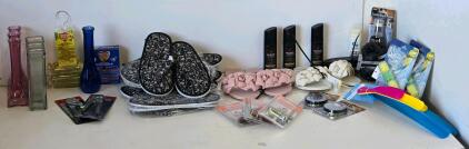 Mixed Lot &ndash; Glass Vases, Slippers, Moth Shield, Shoe Polish, Wellnex WC Block, Personal Care