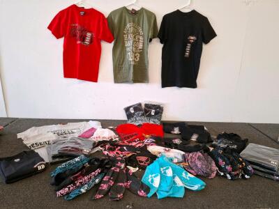 Harley-Davidson & Sons of Anarchy Apparel Lot - 20+ Tees, 15+ Bandanas, Mix of New & Tagged