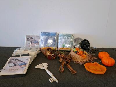 Mixed Lot: CRIUSIA 12 Pack Drawer Organizers, Biddeford Full Blanket/Pad, Decor, Kitchenware