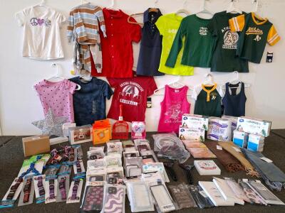 Mixed Bulk Lot MLB Kids Clothing, Pet Collars, Phone Cases, Paper Goods, New & Tagged, sizes range from 18 months to 12 years