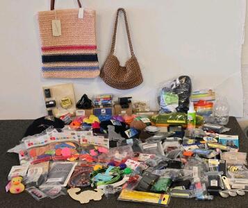 Mixed Lot: Two Handbags, Baby Products, Balloons, Toys, Office Supplies, Crafts, 50+ Items
