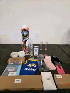 Household & Pet Goods Lot &ndash; Reyma Cups, LED Cup, PETKIT Fence, LA Rams Dog Shirt, Mugs