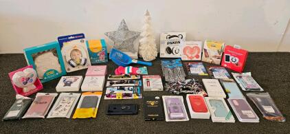 Large Assorted Bulk Lot: Pet Supplies, Phone Cases, Kids Headphones, Craft Kits & Holiday Decor
